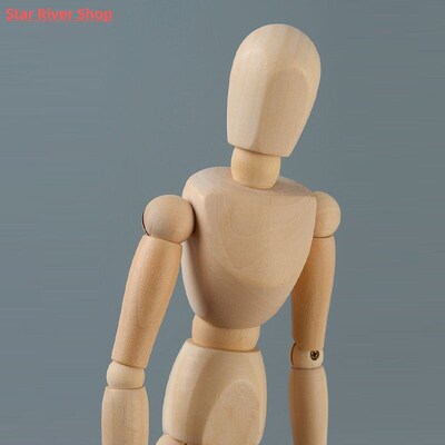 Wooden Hand Figurines Rotatable Joint Model Drawing Sketch M