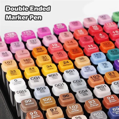 24/36/48/60/80/120/168 Colors Double Tip Permanent Art Marke