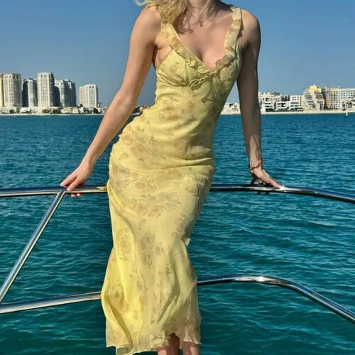 Cryptographic Summer Floral Print Plunge Maxi Dress Outfits