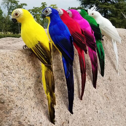 25cm Handmade Simulation Parrot Creative Feather Lawn Figuri
