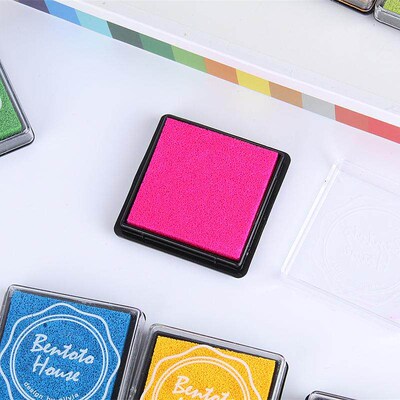 Stationery 4*4cm finger painting color ink pad  rubber stamp