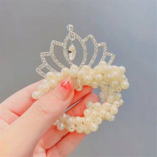 Hair Bands Fashion Pearl Beads Crown Princess Elastic For