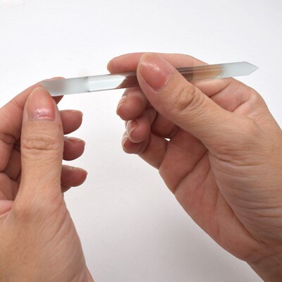 1Pcs Glass Cuticle Pusher Nail Manicure  Precision Filing Cu