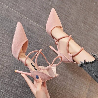 Four Seasons Womens Suede High Heels 9cm2023 New Pointed St