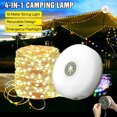 4-in-1 LED Rechargeable Camping Light 10Meter Recyclable Rol