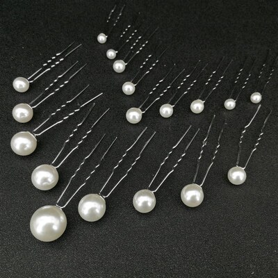 Women Simulated Pearl Hairpin  Wedding Bridal Crystal Hairpi