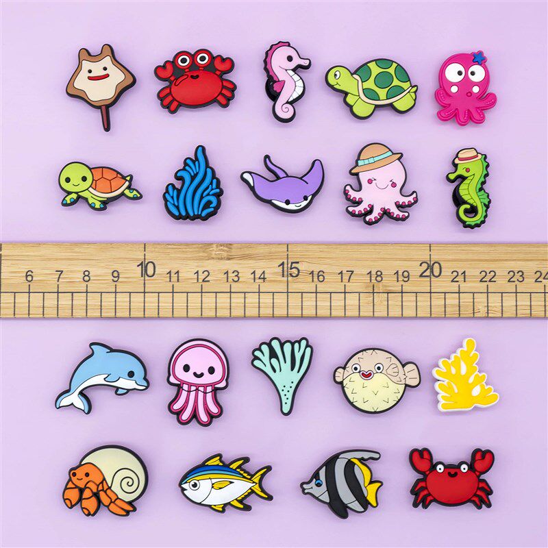 1PCS Cute Shoe Charm Kawaii Marine Animal Octopu Dolphin Wha