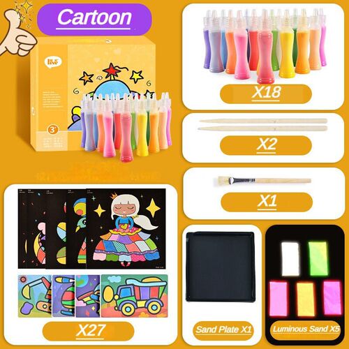 Color Powder Painting Set DIY Coloring Books for Kids