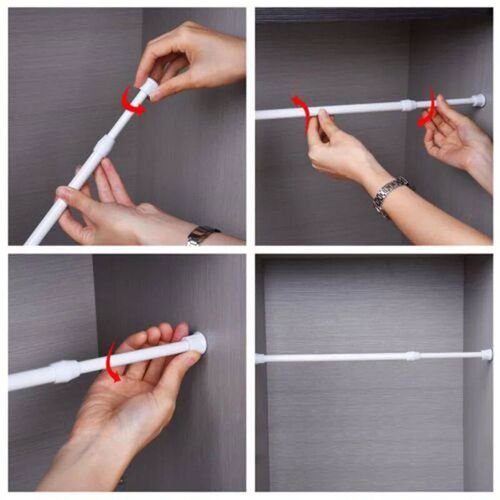 Extendable 1pc Curtain Rail Pole Rod Telescopic Tension For