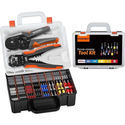 Ferrule Crimping Tool Kit, HSC8 6-6A AWG 23-10 Self-Adjustin