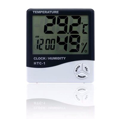 Room LCD Electronic Temperature Humidity Digital Clock HTC-1