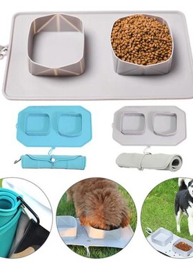 Pet Dog Bowl Silicone Bowls Outdoor Folding Travel Puppy Dog