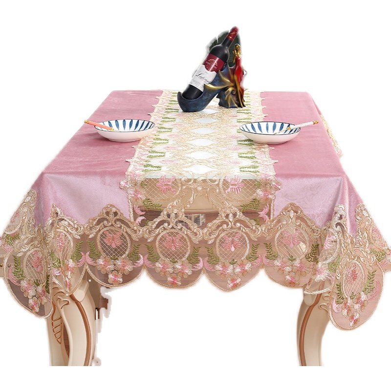 高档长方形家用餐桌布布艺高级感茶几椭圆形奢华防尘台布蕾丝欧式,居家布艺,桌布,淘宝优惠券,粉丝福利购,淘宝优惠卷