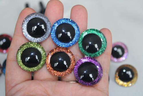20pcs---9-12-14--16-18- 20 -24--30-35mm clear 3D glitter eye