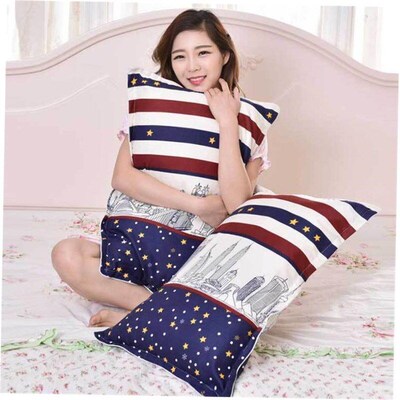 2pcs bed setk bedding color plain pillow case 48X74cm枕头套