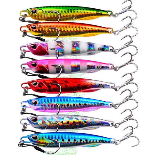 8 Pcs/lot Jigging Lure Fishing Lures Metal Spinner Spoon Fis