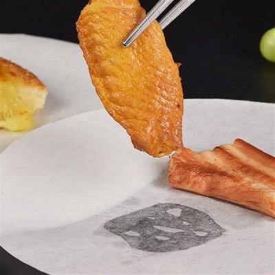 100Pcs Round Kitchen Blotting Paper Disposable Hamburger