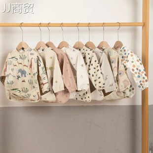 Kids Baby Feeding Bibs Waterproof Long Sleeve Apron with Poc