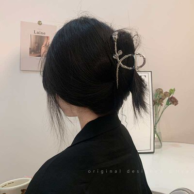 Elegant and Elegant Large Metal Rose Clip Ponytail Hairpin B
