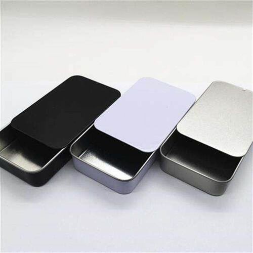 Mini Tin Box Bins Jar Rectangle Empty Iron Box Portable Lips