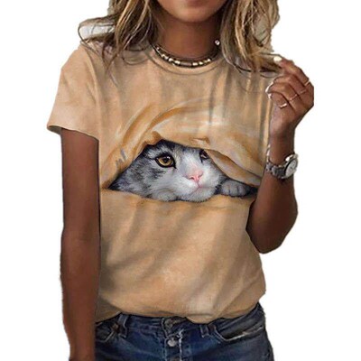 2022 Summer New Fashion Tshirt Women D Printing Kawaii Cute
