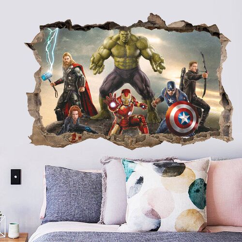 3D  avengers  wall stickers  living room bedroom wall decora