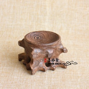 红木根雕底座实木葫芦木托水晶球底座蛋形凹形木质底座葫芦实木座