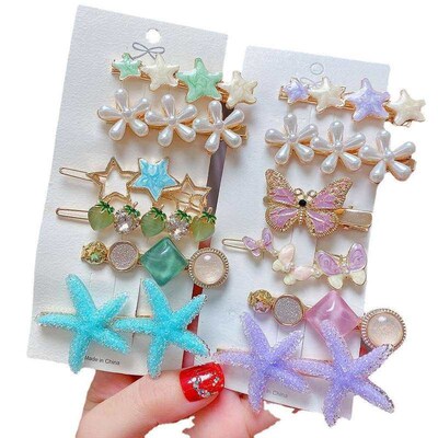 1 Set Acrylic Hair Clips For Women Fashion Hairgrips Geometr