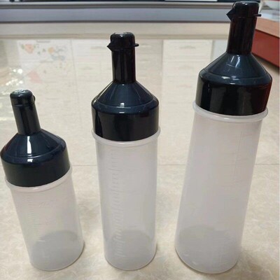 Plastic Oil Bottle With Lid, Squeeze Sauce Bottle, Food Grad