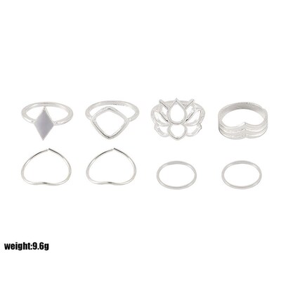 8 Pcs/set Fashion Openwork Geometric Lotus V Rhombus Joint S