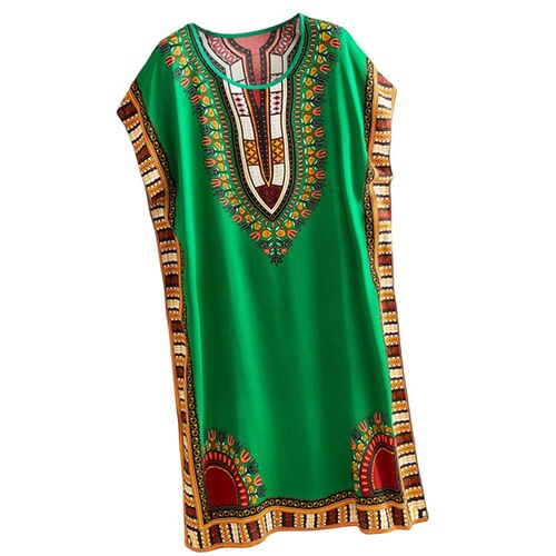Women Summer Dress Bohemian Printed Set Wear Batwing Sleeve
