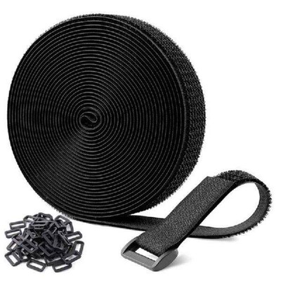 2cm 5/10m Hook and Looped Strap with 25/50 Buckles Reusable