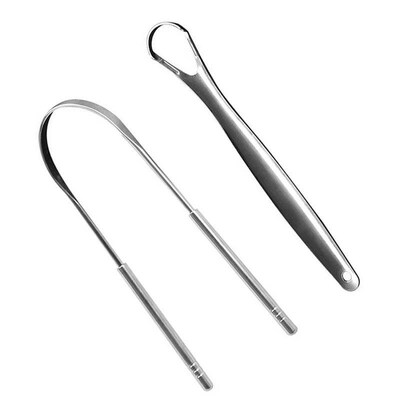 1/2pcs U Type Tongue Scraper Stainless Steel Oral Tongue Cle