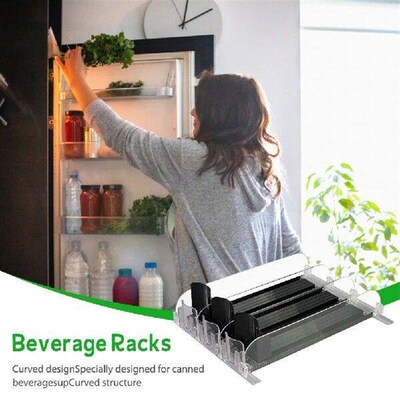 Drink Organizer Dispenser Adjustable Width Canned Beverage