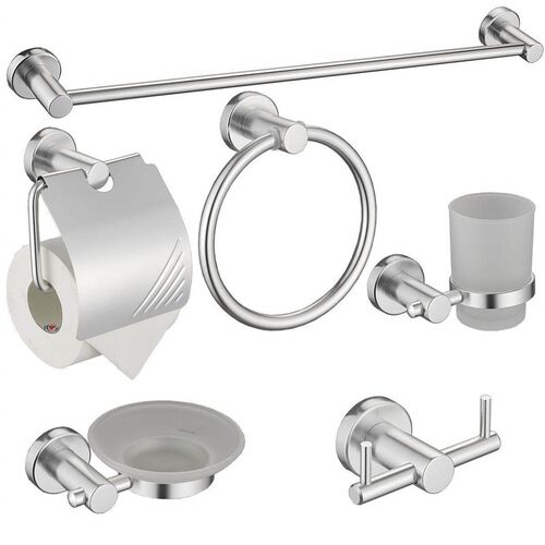 Black Zinc Alloy Stainless Steel Bathroom Pendant Set Towel