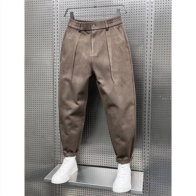 Pendant Wool Wide Leg Pants Mens Puppies Handsome Loose Har