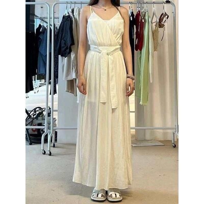 Early Autumn New V-neck Strap Tight Waist Slimming Lace-up D
