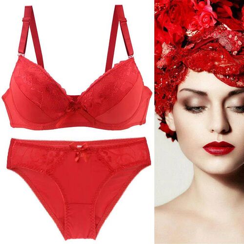 2024 New Women Push Up Bra Sets Intimates Lace Thongs Underw