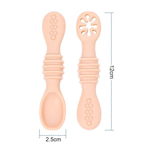3Pcs  Baby Safe Silicone Suction Dining Plate Learning Spoon