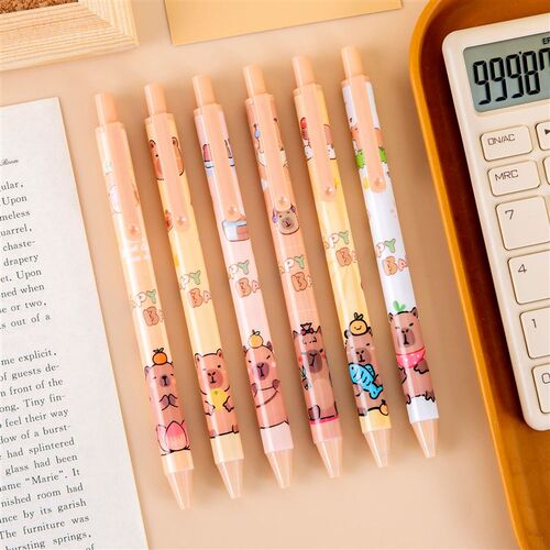 Creative Cute Capybara Clicking Black Neutral Pen Student Pr