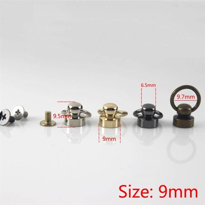 10pcs Metal Ball Post With O Ring Studs Rivets Nail Screwbac