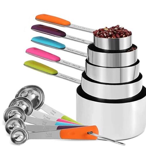 Stainless Steel Measuring Cups Spoons Set Stackable