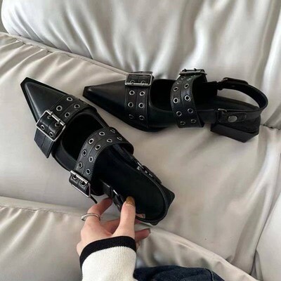 2023 New Women Chunky Sandals Summer Shoes Fashion Mid Heels