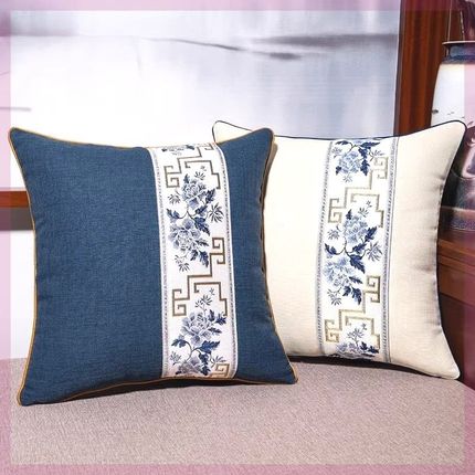 中式红木沙发靠垫后背大号长方形家用长条抱枕子含芯新款抱枕