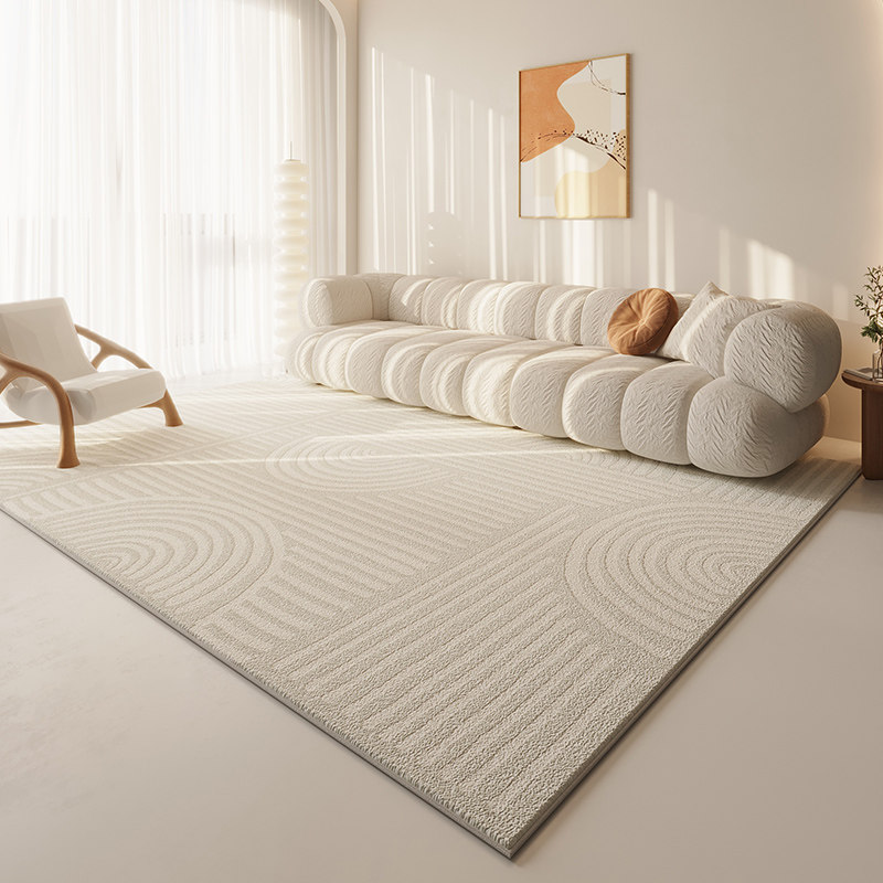 地毯客厅奶油风米白色现代极简沙发纯色条纹素色卧室高级感地垫,居家布艺,地毯,淘宝优惠券,粉丝福利购,淘宝优惠卷