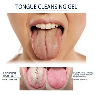Tongue Cleaning Gel Set Tongue Scraper Brush Oral Precision