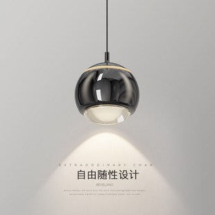 卧室吊灯床头灯创意升降调节圆球吧台小吊灯客厅沙发背景墙吊线灯