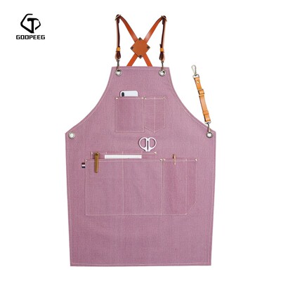 古匹理发师围裙花艺园艺师美甲美发师西餐厅网咖咖啡店餐厅工作服