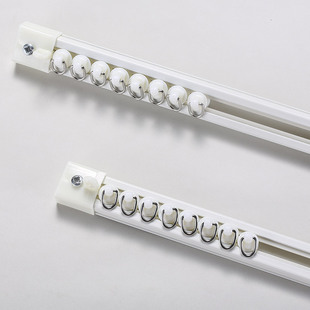 内开窗超薄白色单轨道滑轮飘窗书房客厅阳台窗帘静音迷你小窄