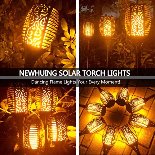 96LED Solar LED Flame Torch Light Outdoor pack Waterproof De